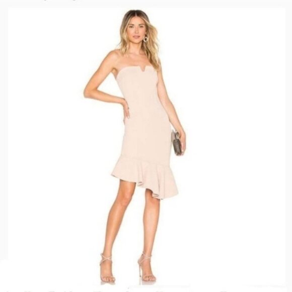 Chrissy Teigen x REVOLVE [Medium NWT] Micah Mini Dress in Nude - Picture 3 of 14